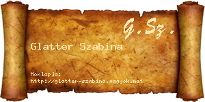 Glatter Szabina névjegykártya
